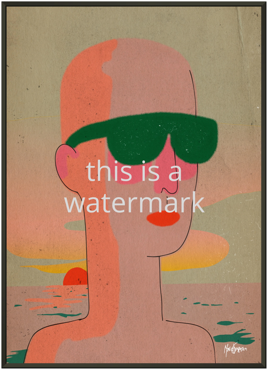 Beach boy / 50x70cm digitaltrykk med ramme.