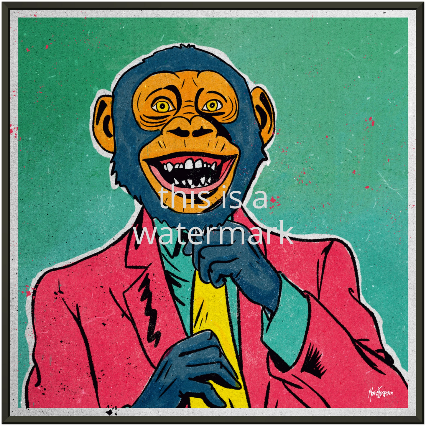 Suit Up / 50x50cm digitaltrykk med ramme.