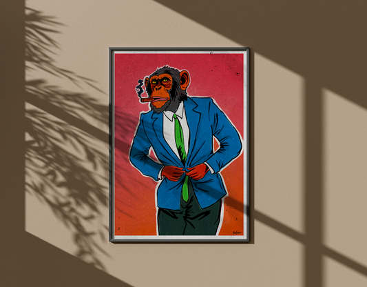 Monkey Business / Digitaltrykk med ramme.