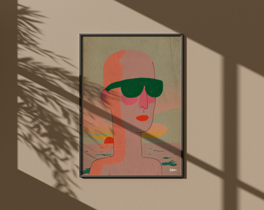Beach boy / 50x70cm digitaltrykk med ramme.