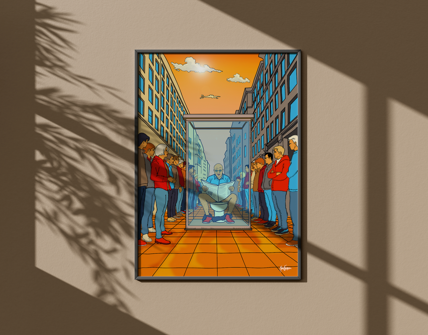 Minding Your Business / 50x70cm digitaltrykk med ramme.